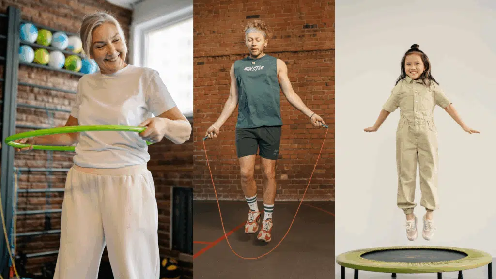 Hula hoop, Seilspringen und Trampolin haben auch für Erwachsene viele Vorteile (Hola Hoop Benefits)